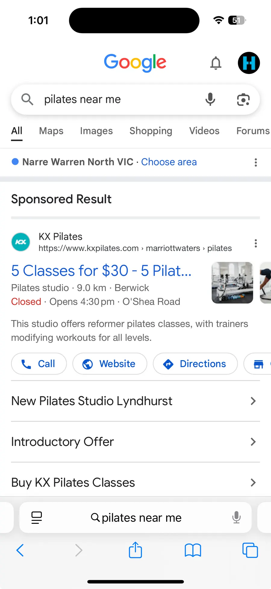 KX Pilates search result